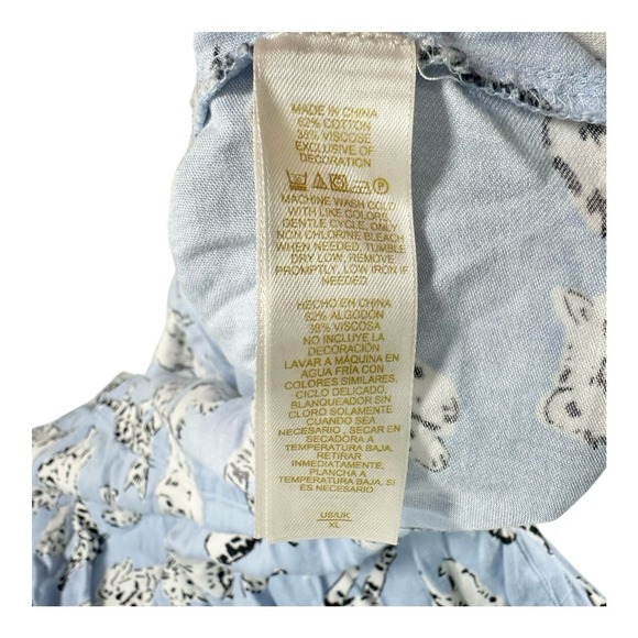 Kate Spade Blue White Cat Print Short Sleeve Pajama Top Kitty Soft Comfy - Picture 8 of 8